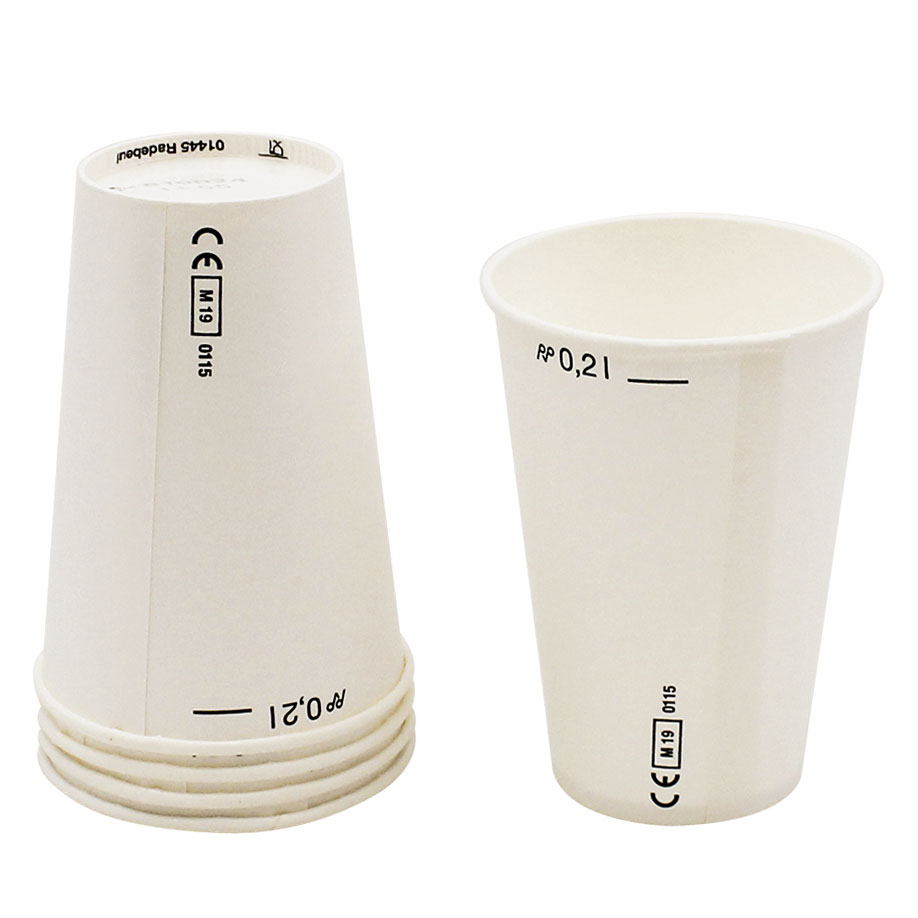 Trinkbecher aus Papier, 200 ml, weiß - VE = 100 Stck